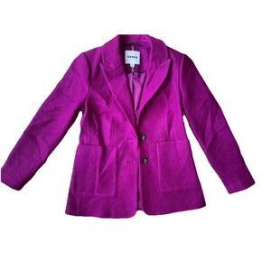 BODEN Women's Marylebone wool blend fuchsia Magenta Textured Blazer jacket SZ 6P